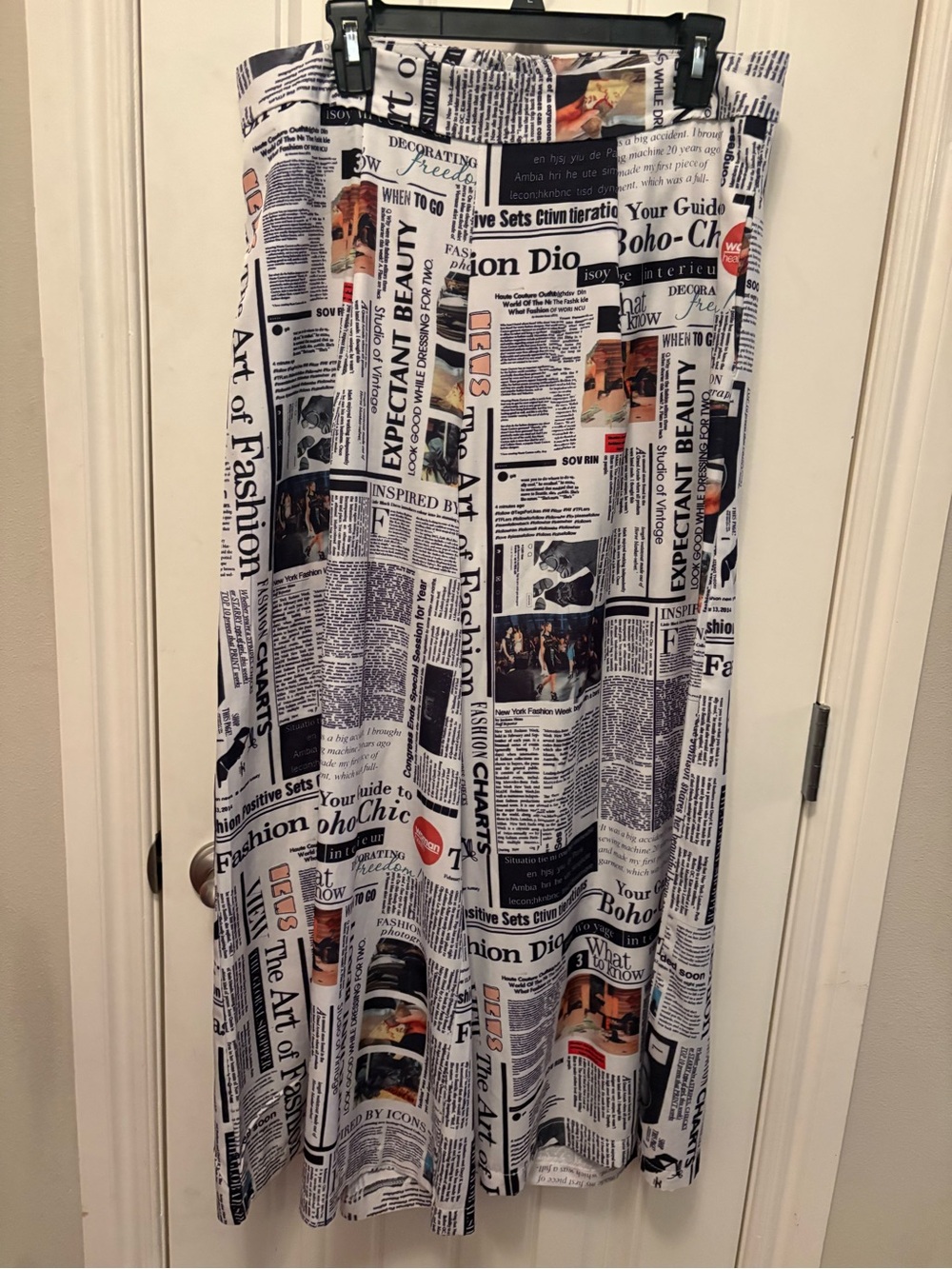 SHEIN Black and White Newspaper Print palazzo pants